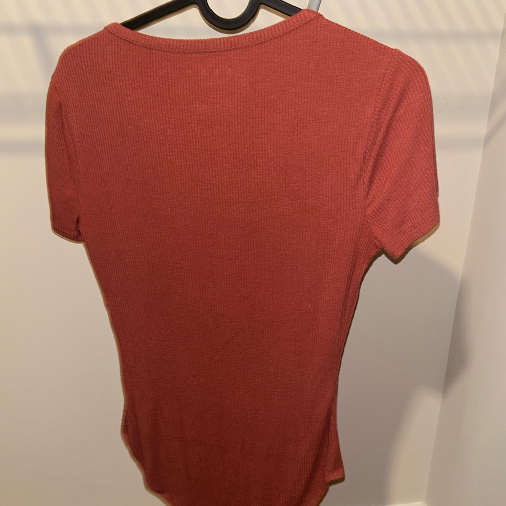 Aero Rust Red Ribbed Bodysuit - Picture 3 of 3